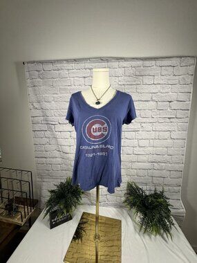 47 Brand Chicago Cubs Catalina Island 1921-1951 Navy V-Neck Tee L MLB Cotton